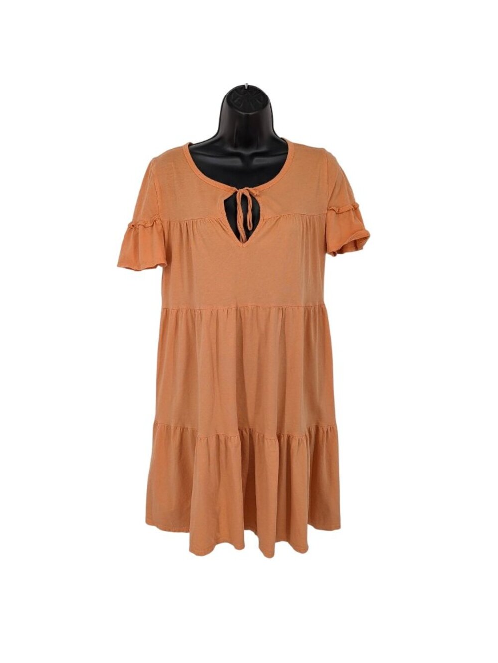 J.Crew Tiered Babydoll Cotton Dress Tie Neckline Prairie Feminine‎ Casual Small